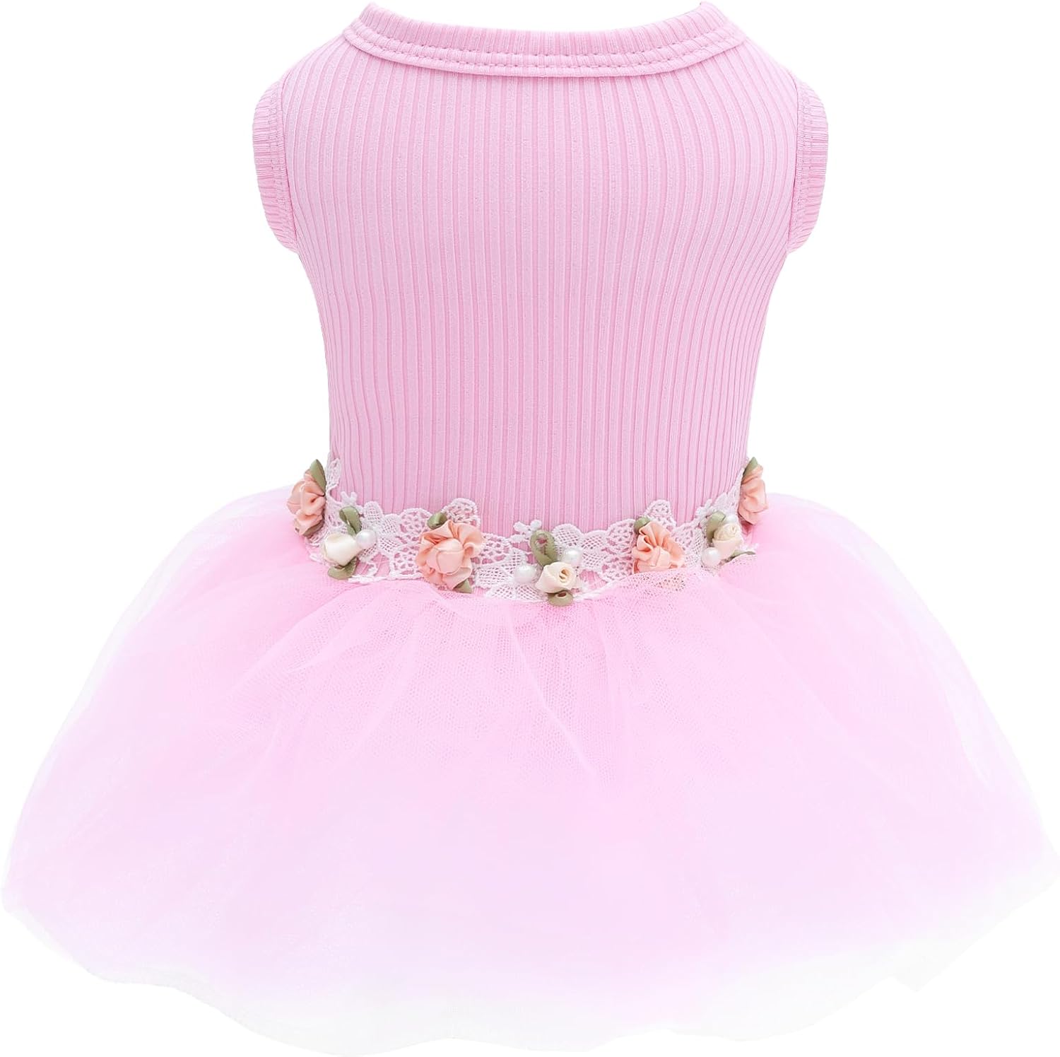 CuteBone Purple Tulle Skirt Dog Wedding Bridesmaid Dress for Puppy with Lace Trim at Waist - Comfortable, Stylish, and Perfect for Special Occasions HBQ02L - Image 9
