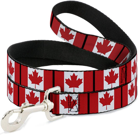 Buckle-Down Canada Flag dog leash front view