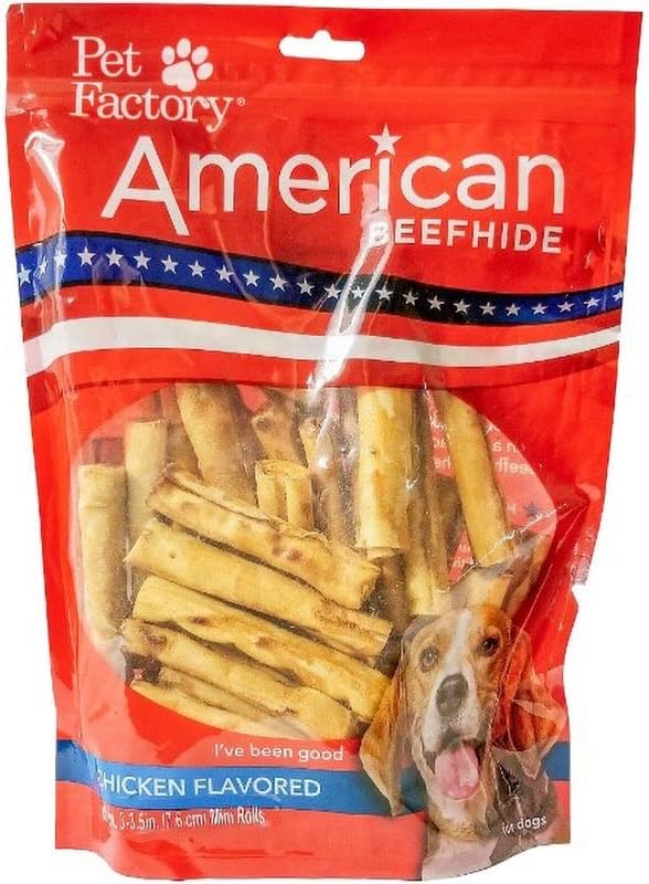 Pet Factory American Beefhide 3-3.5" Mini Rolls Dog Chew Treats - Natural Flavor, 14 Count/1 Pack - Image 11