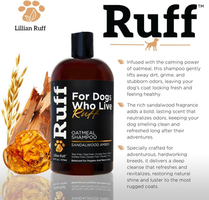 Lillian Ruff PRO Formula soothing pet wash bottle close up for hot spots treatment