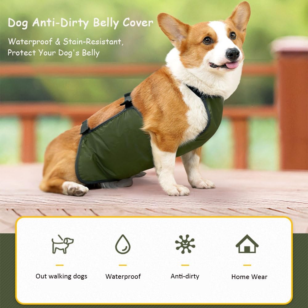 Occupiedpet large breed dog belly wrap in dark green color layout