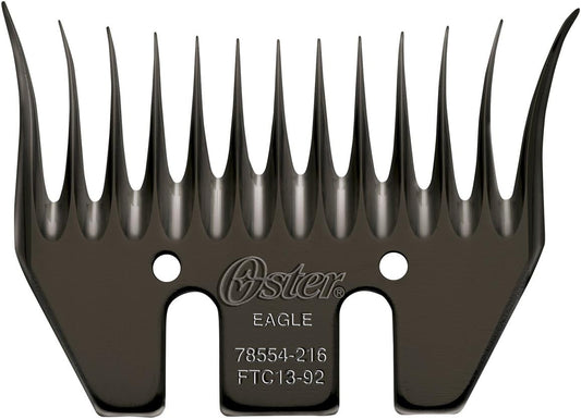 Oster Shearing Comb 12 Tooth Flared Eagle front view premium livestock grooming blade.
