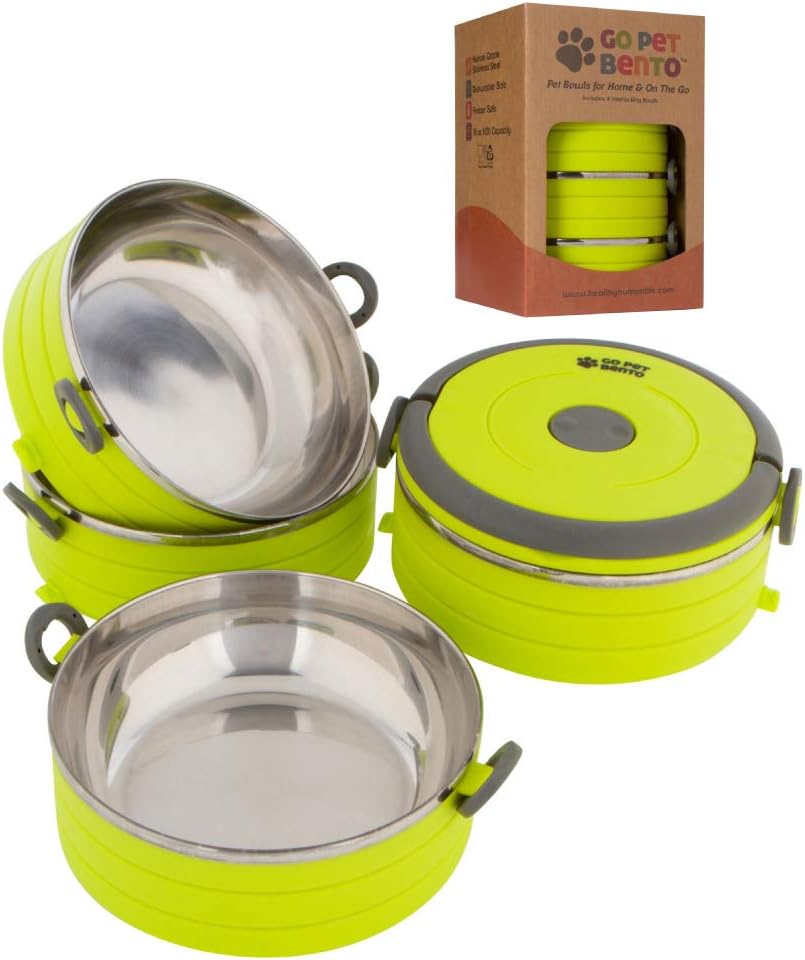 BPA free human grade stainless steel travel bowls for cats and dogs