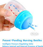BPA free wide mouth pet feeding bottle disassembled for easy cleaning and sterilization.
