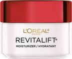 L'Oreal Paris Revitalift anti-aging facial cream jar showing product texture