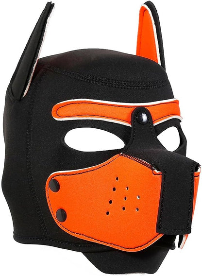 Adults Neoprene Puppy Hood Mask Pup Play Gear, Removable Cosplay Dog Full Face Pup Hood Pup Mask - Image 11
