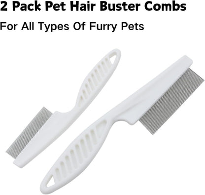 Awhao tear stain remover comb set resting on a clean surface to illustrate its compact size.