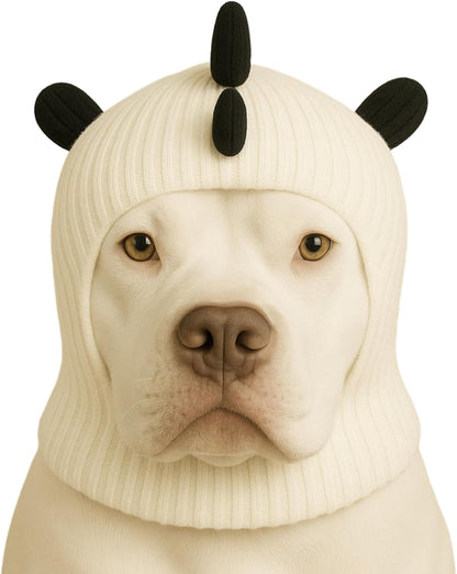 LovinPet Dinosaur Dog Hat Snood for Medium & Large Dogs, Dino Costume Ear & Neck Warmer, Soft 4Way Stretch Knit, Adjustable Fit, One Size,Orange - Image 10