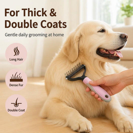 RongxingA deshedding dematting tool showing 9 tooth and 17 tooth stainless steel blades