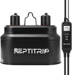 REPTITRIP dual reptile light fixture front view showing dual deep domes and digital controller