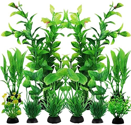 Bxlive artificial fish tank plants assorted sizes close up view