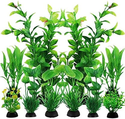 Bxlive artificial fish tank plants assorted sizes close up view
