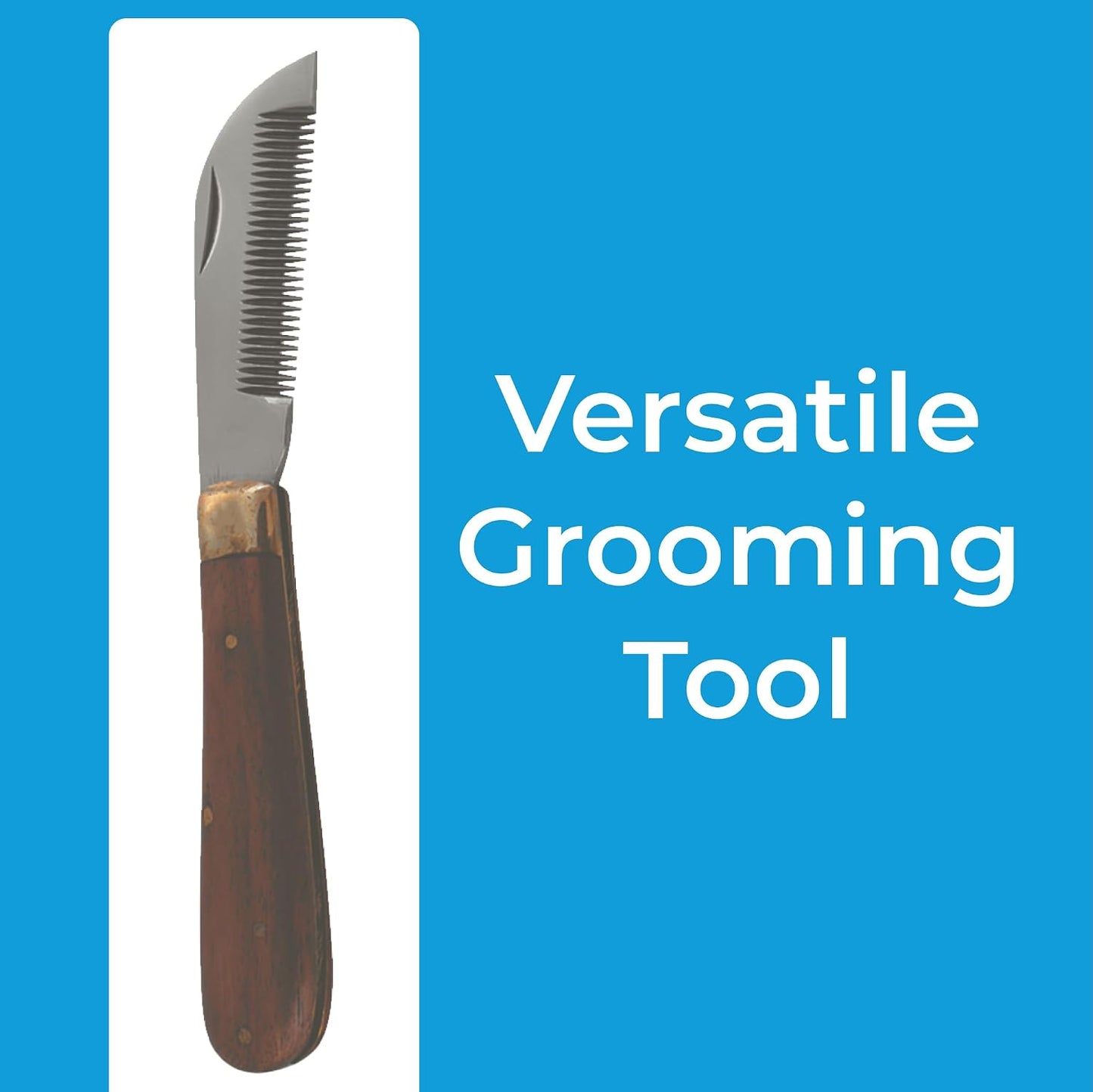 Ergonomic wooden handle of DrTail equine comb