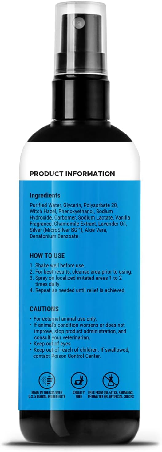 Restore + Soothe Hot Spot Spray for Dogs & Cats - Gentle Dog Skin Spray with Aloe Vera & MicroSilver BG - Soothes Itching, Hot Spots & Irritation - Dog Itch & Hot Spot Remedy for Sensitive Skin - 4oz - Image 9