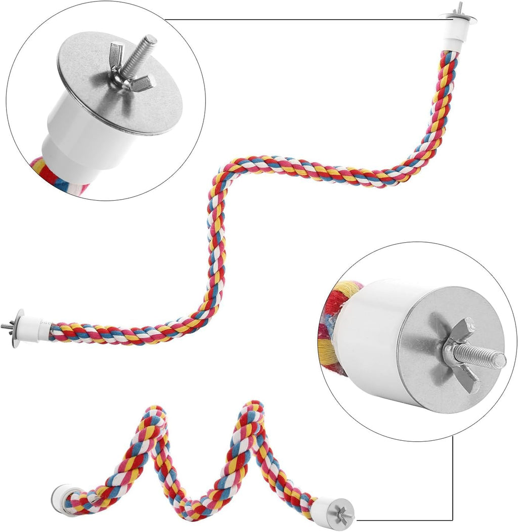 Jusney bird rope perch showing flexible metal wire core shapeability
