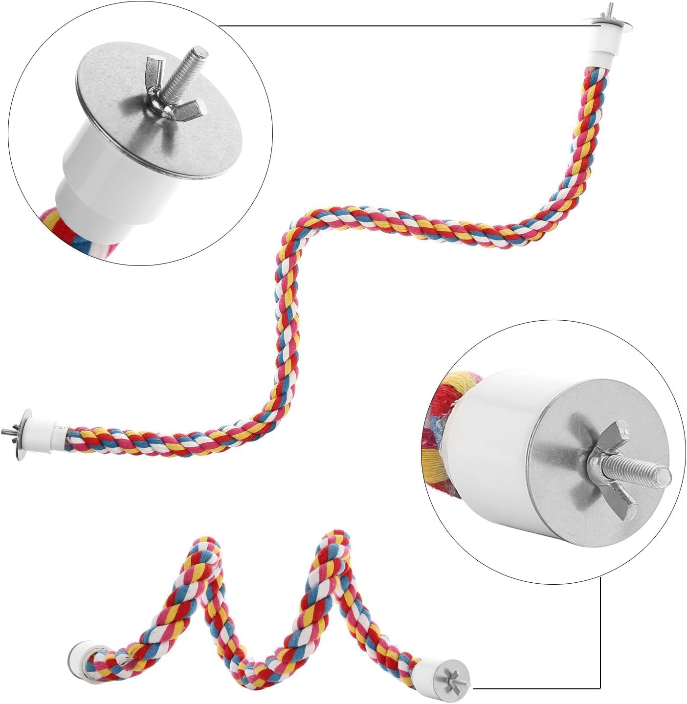 Close-up view of the non-toxic cotton rope texture and steel core