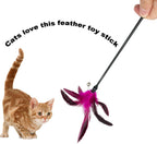 Durable plastic rod of the premium pet teaser wand highlighting its safe playing length
