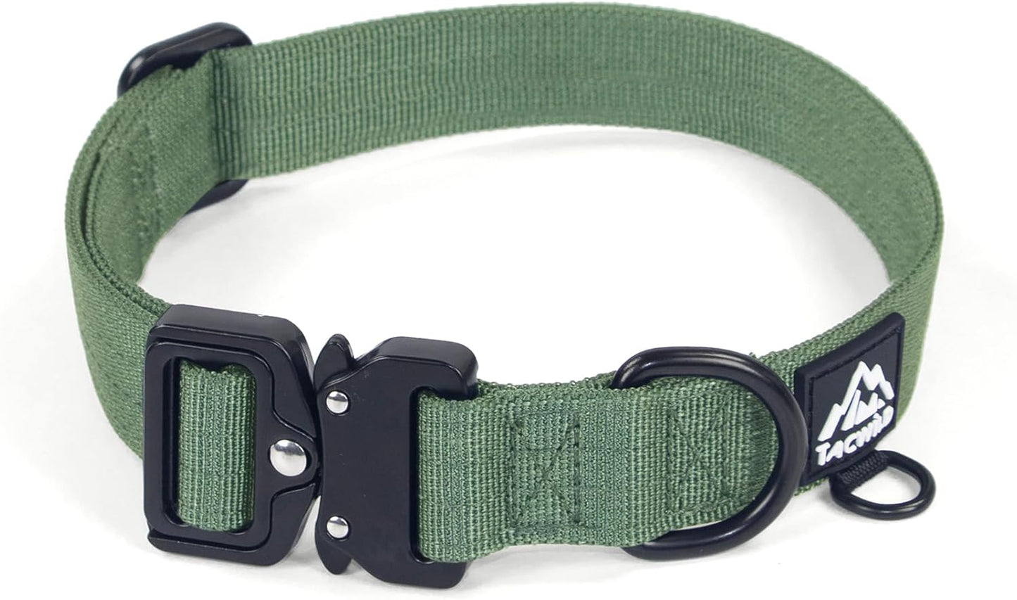 Close up of Tacwild dog collar metal quick release buckle