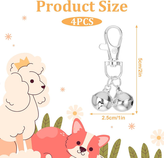 Close up of TIESOME pet bell pendant displaying the heavy duty lobster clasp attachment