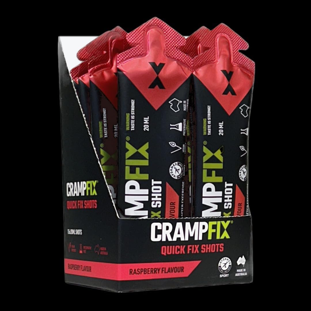 CrampFix Sports Shot Raspberry 15 Pack front view authentic muscle cramp relief