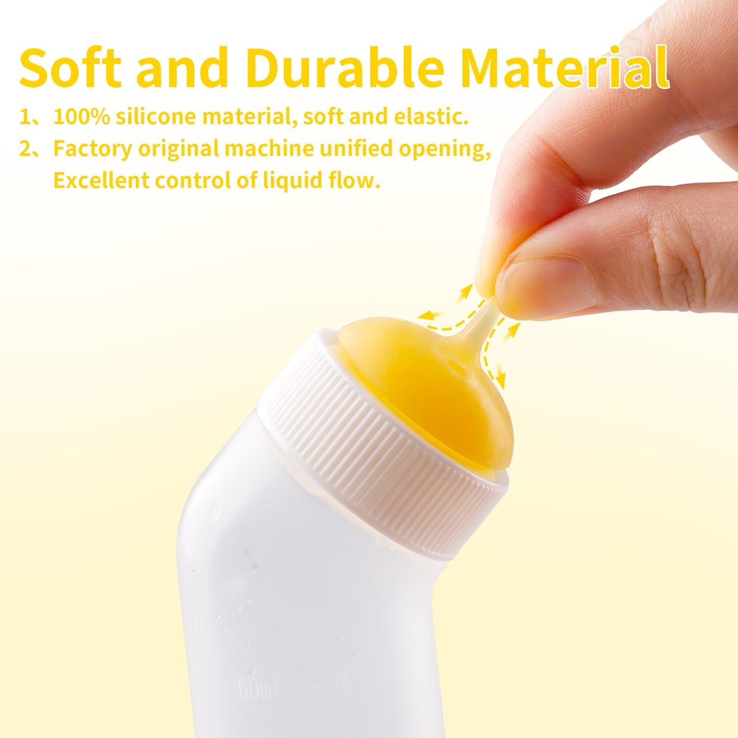 Handheld view of the small size pet feeding bottle showcasing its compact design for small animals.
