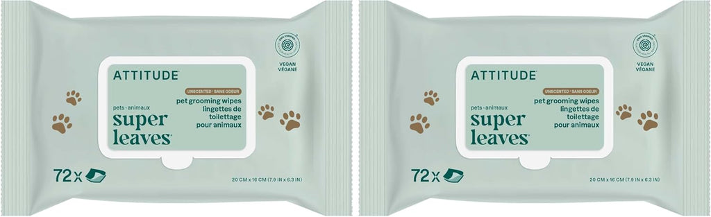 ATTITUDE Pet Wipes for Dogs & Cats, 99% Water, EWG Verified, Gentle & Unscented Cleaning Wipes for Paws, Ears, Face & Body, Deodorizing, Safe for Puppies & Kittens, 72 count - Image 10