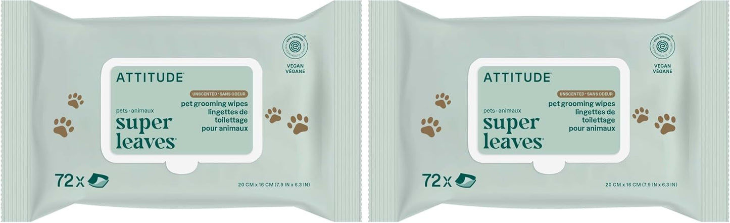 ATTITUDE Pet Wipes for Dogs & Cats, 99% Water, EWG Verified, Gentle & Unscented Cleaning Wipes for Paws, Ears, Face & Body, Deodorizing, Safe for Puppies & Kittens, 72 count - Image 10
