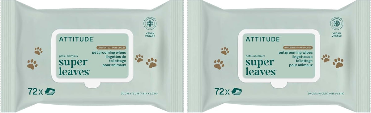 ATTITUDE Pet Wipes for Dogs & Cats, 99% Water, EWG Verified, Gentle & Unscented Cleaning Wipes for Paws, Ears, Face & Body, Deodorizing, Safe for Puppies & Kittens, 72 count - Image 10