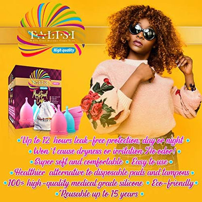 Talisi feminine care set including storage bag and sterilization container.