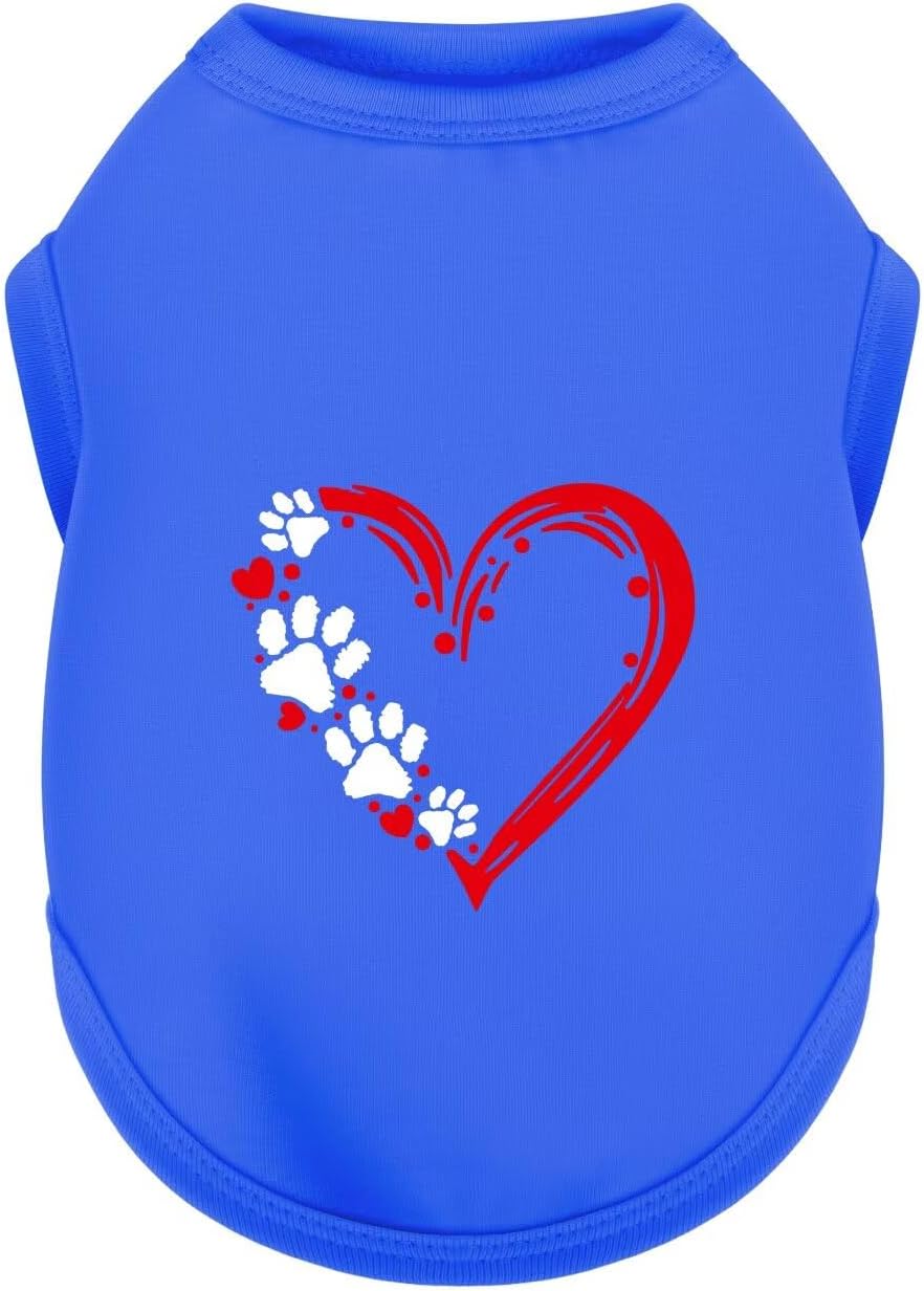 Discover Cozy Sleeveless Canine Wear: Soft, Lightweight, and Breathable Cotton Dog Shirt Featuring Heart and Paw Graphics. Vest Tank Top is Ideal for Small, Medium, and Large Breeds Yellow M - Image 9