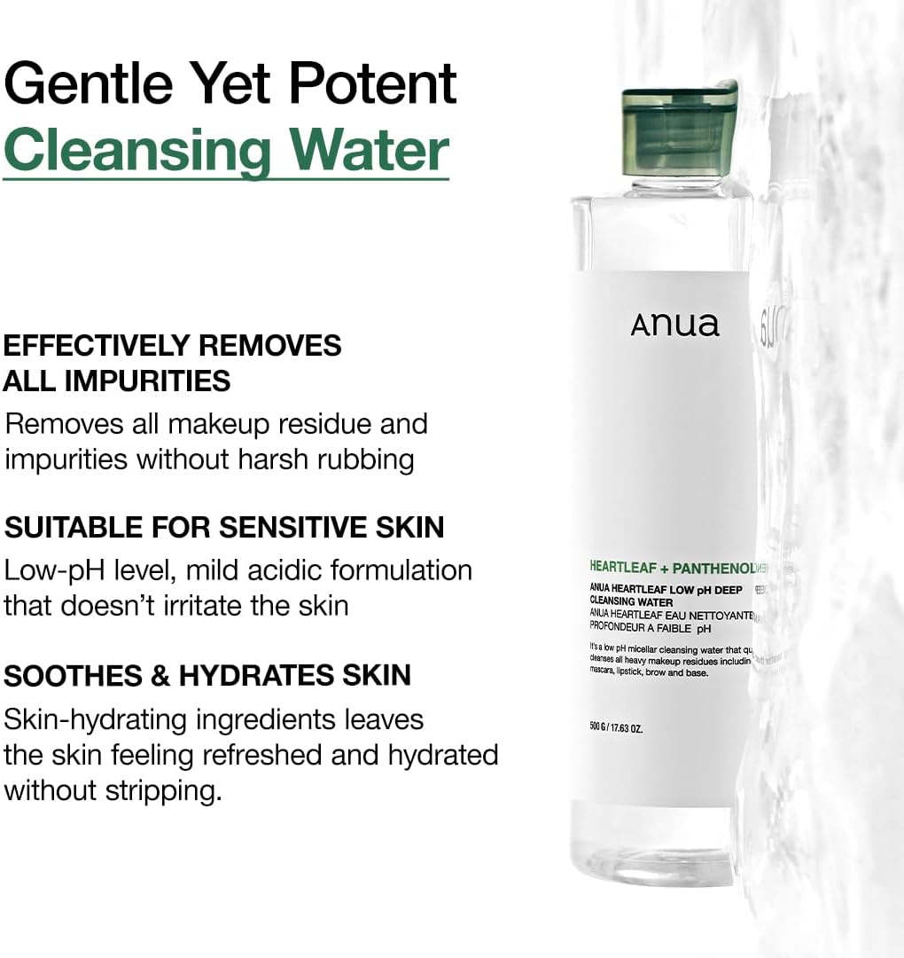 ANUA Heartleaf Low pH Deep Cleansing Water, 16.9 fl oz - Image 4