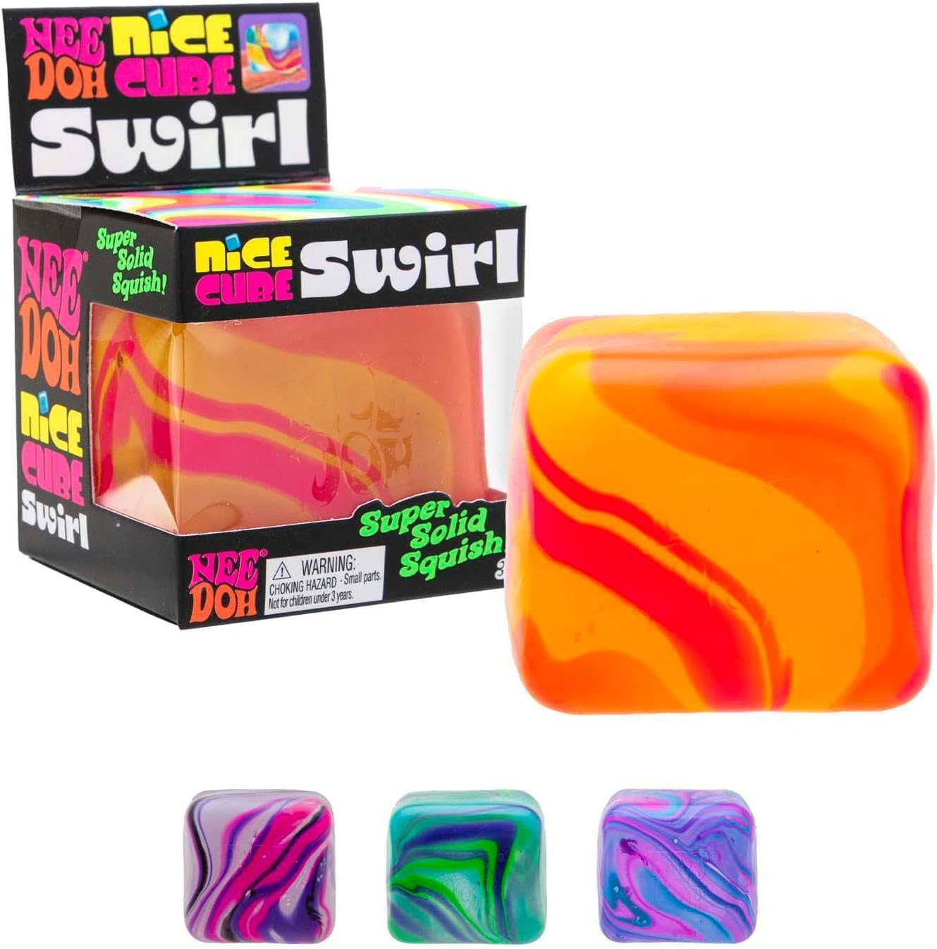 Schylling NeeDoh Nice Cube Swirl package front view authentic sensory fidget toy