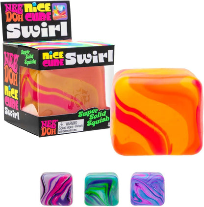 Schylling NeeDoh Nice Cube Swirl package front view authentic sensory fidget toy