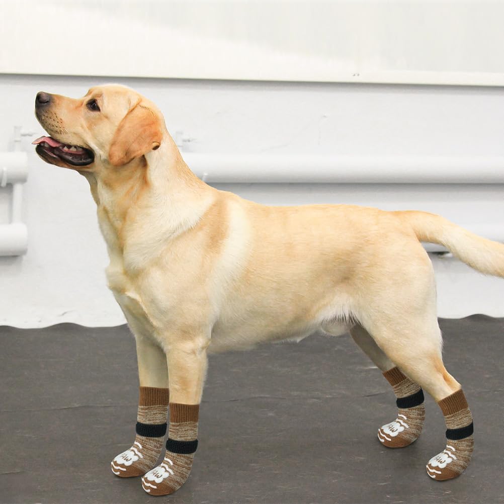 BEAUTYZOO Anti Slip Dog Socks for Small Medium Large Dogs with Grips Straps on Hardwood Floor Protection Wear, Traction Control 3 Pairs Double Side Paw Protector to Prevent Licking for Girl or Boy - Image 9