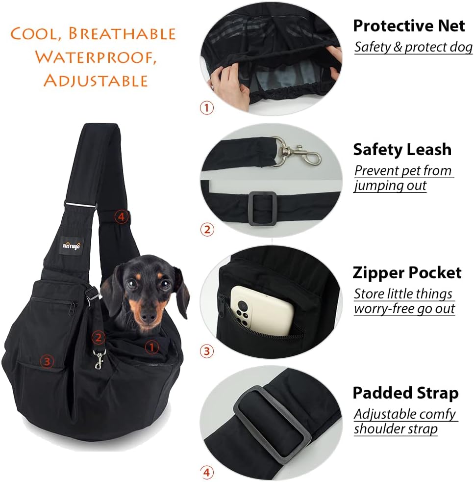 Detail of breathable mesh material on Natuya puppy carrier