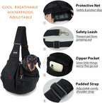 Detail of breathable mesh material on Natuya puppy carrier