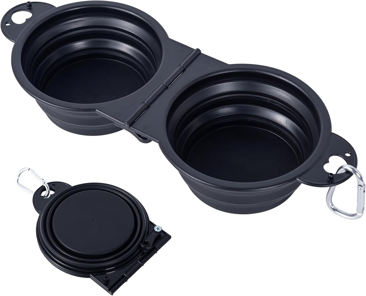 SLSON lightweight pink foldable dog bowl set ready for outdoor hiking