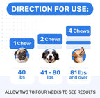 Side view of PawfectChew container showing dosage guide