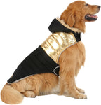 HDE Dog Puffer Jacket Fleece Lined Warm Dog Parka Winter Coat with Harness Hole Navy Retro Stripe - XXL - Image 10