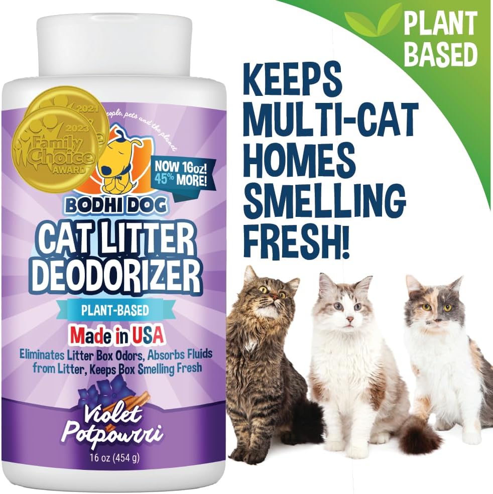 Premium plant based cat litter box powder freshener