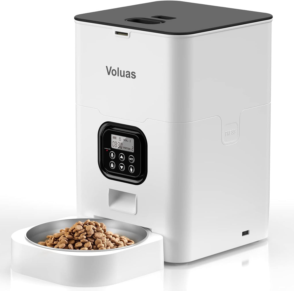 VOLUAS Automatic Cat Feeder, 4L Timed Dry Food Dispenser for Cats & Dogs - Image 8