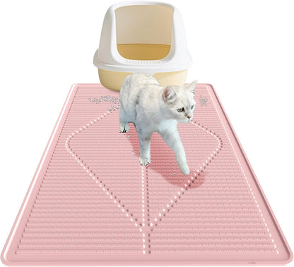 Mofason Cat Litter Mat XXL - Waterproof Kitty Litter Box mat for Floor - Extra Large Pet Trapping Litter Rug Pad - Silicone Cat Supplies & Accessories for Indoor Cats (38" x 25") -Grey - Image 11