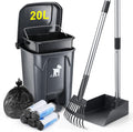 Biubiucat dog pooper scooper and trash can set front view for premium pet waste management