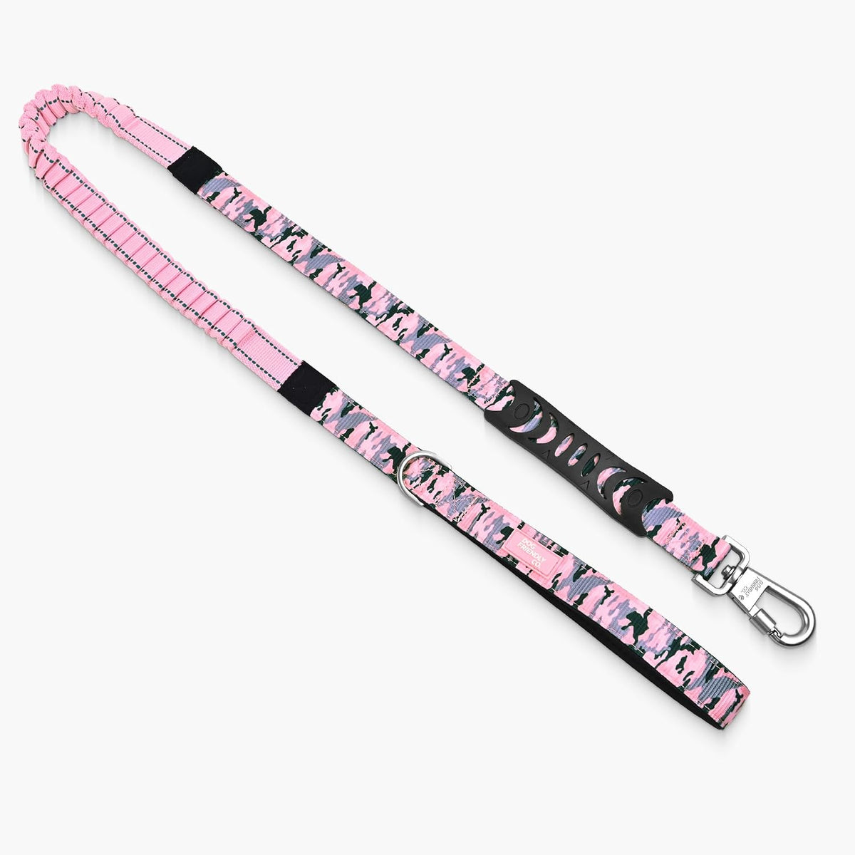 Dog Friendly Co. Bungee Dog Leash | Strain Free & Shock Resistant for Control | Neoprene Padded Handle, Heavy-Duty Carabiner Clip, and D-Ring | Khaki, Size Regular - Image 13