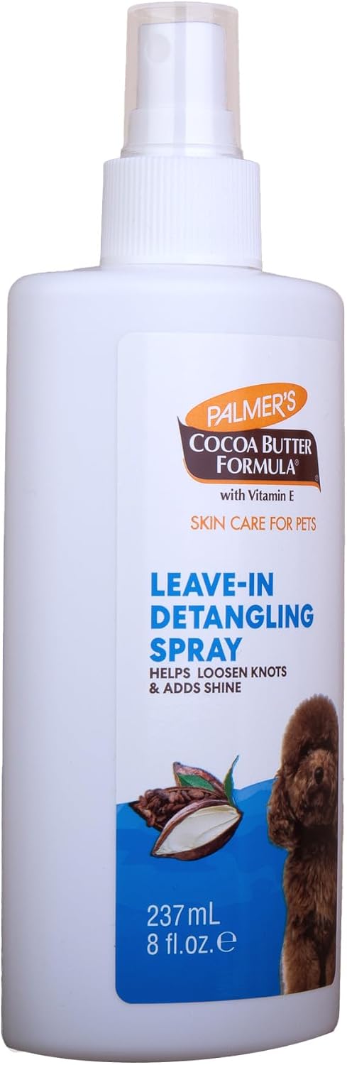Palmer's cocoa butter formula pet leave in spray back label.