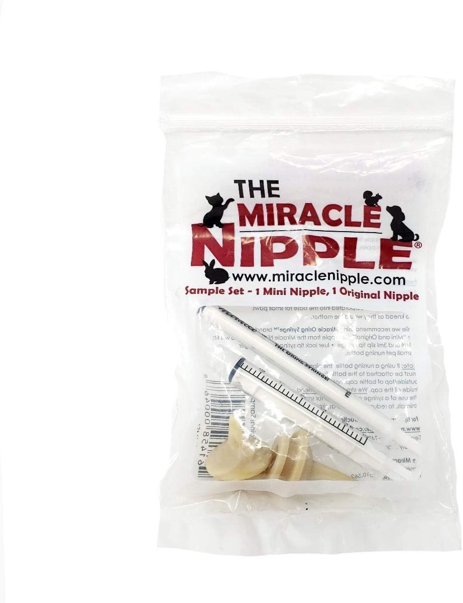Authentic Miracle Nipple pet feeding kit with packaging displaying the transparency verification label.