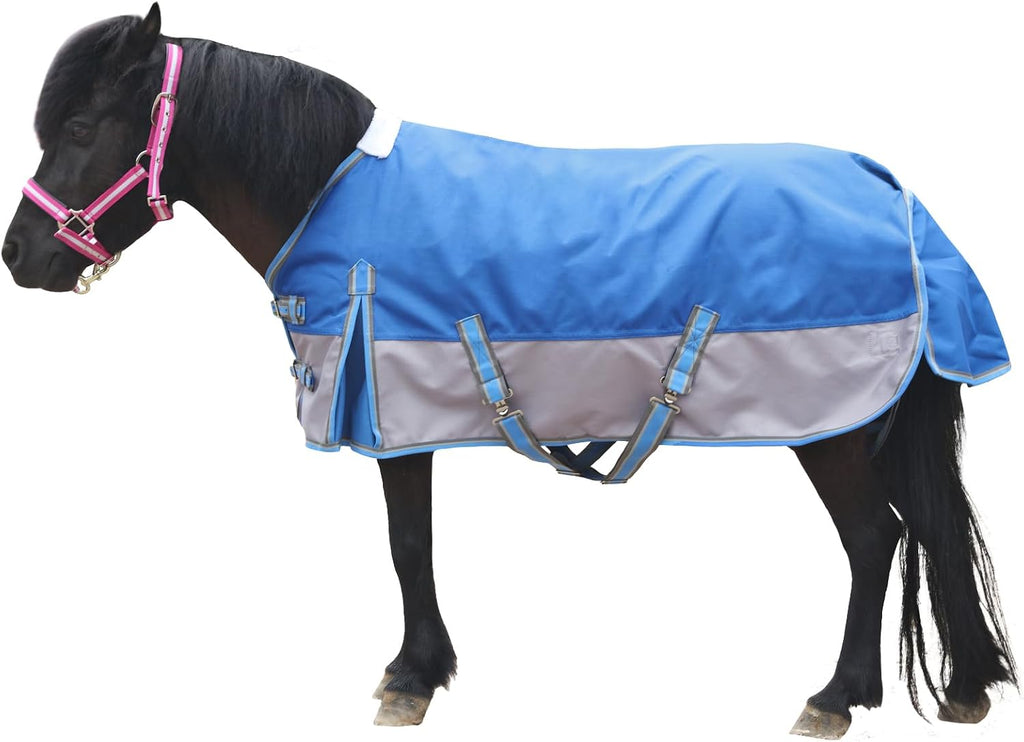 Mini Horse/Pony/Foal/Miniature Size 36"-51" Lightweight Waterproof & Breathable 1200 Denier Turnout Blanket with No Filling Lightblue 36" - Image 11