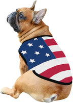 Model wearing medium size DLR02 American flag dog vest