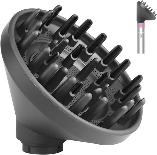 Sygbttq upgraded diffuser nozzle for Dyson Airwrap front view highlighting the extra-large bowl design