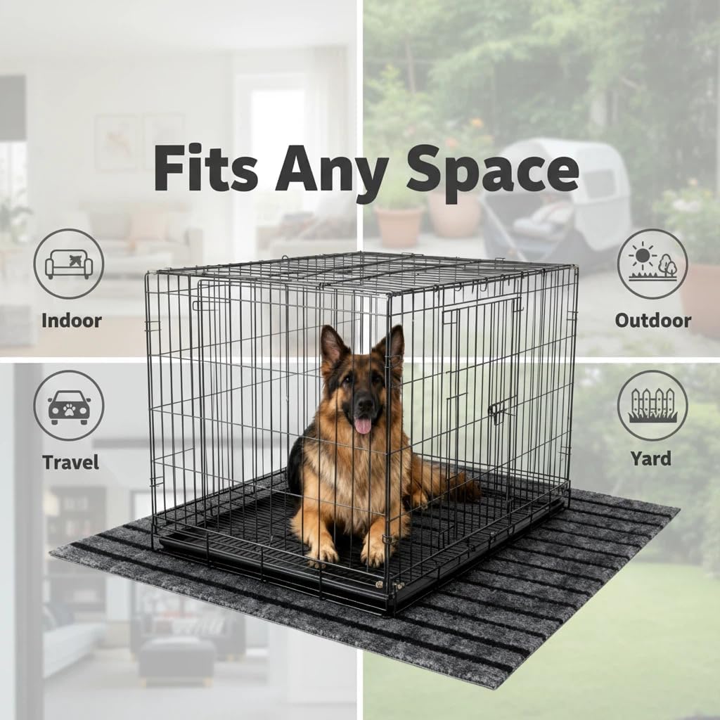 Mluyeri extra thick kennel pad showing non-slip rubber backing